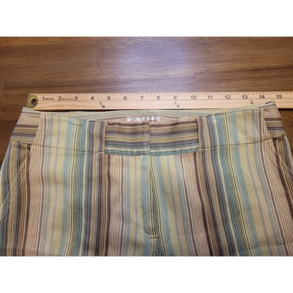 Tommy Bahama Stripe Silk Wide-Leg Capri Pants – Size 4 – Green/Brown – EUC - Picture 8 of 14